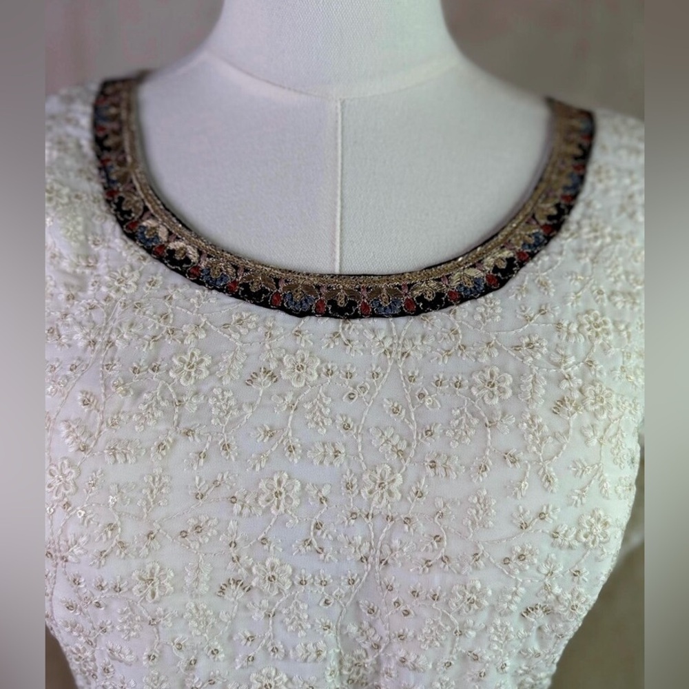 House of India Embroidered Georgette Salwar Kameez gown frock reception XL - Picture 14 of 16